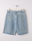 Switch Raw Hem Denim Jort, Light Blue product photo View 02 S