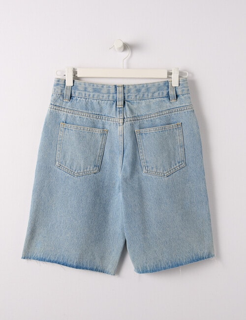 Switch Raw Hem Denim Jort, Light Blue product photo View 02 L