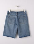 Switch Raw Hem Denim Jort, Mid Blue product photo View 02 S