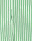 Switch Relaxed Cotton Stripe Shirt, Green product photo View 02 S