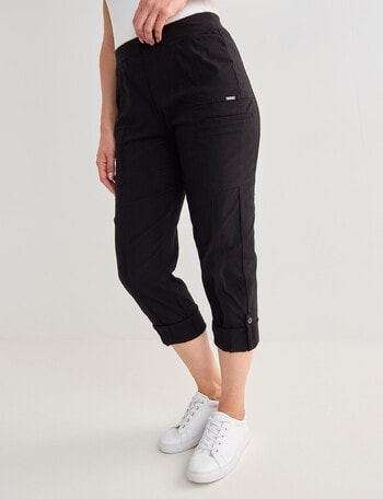 Line 7 Rolled Hem Capri, Black product photo