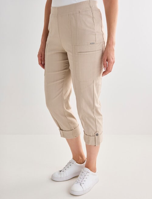 Line 7 Rolled Hem Capri, Sand product photo