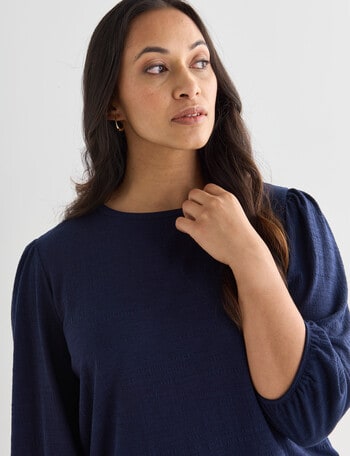 Whistle 3/4 Puff Sleeve Tee, Navy product photo