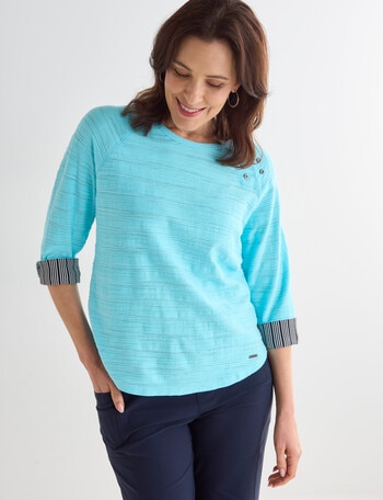 Line 7 Apex 3/4 Sleeve Top, Light Green product photo