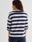 Line 7 Bel Air Stripe Top, Navy & White product photo View 02 S