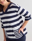 Line 7 Bel Air Stripe Top, Navy & White product photo View 04 S