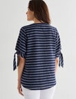 Line 7 Goldie Stripe Top, Navy & White product photo View 02 S