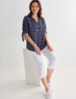 Line 7 Goldie Stripe Top, Navy & White product photo View 03 S