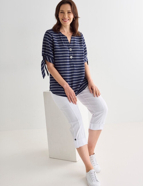 Line 7 Goldie Stripe Top, Navy & White product photo View 03 L