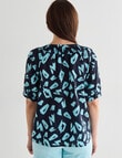 Line 7 Create Printed Top, Navy & Aqua product photo View 02 S