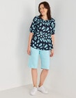 Line 7 Create Printed Top, Navy & Aqua product photo View 03 S