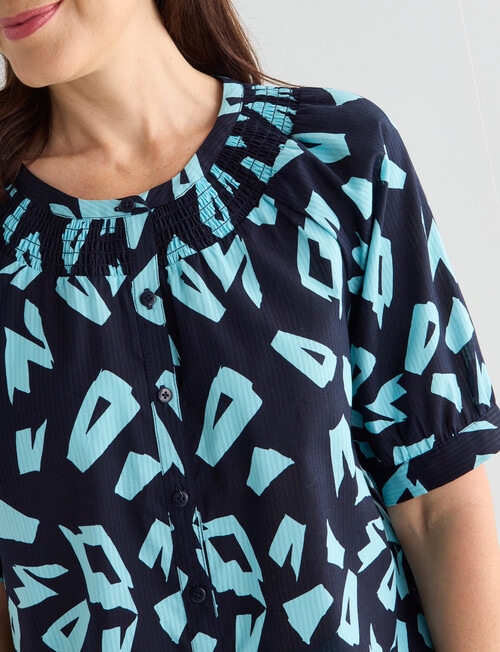 Line 7 Create Printed Top, Navy & Aqua product photo View 04 L