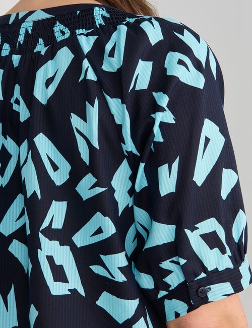 Line 7 Create Printed Top, Navy & Aqua product photo View 05 L