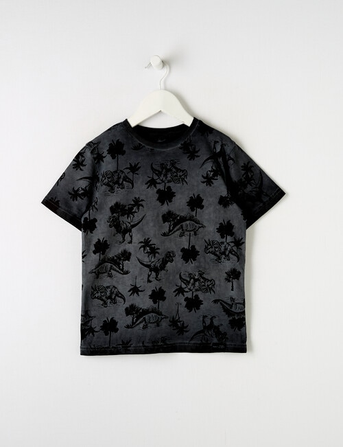 Mac & Ellie Jungle Dino Short Sleeve Tee, Faded Charcoal product photo