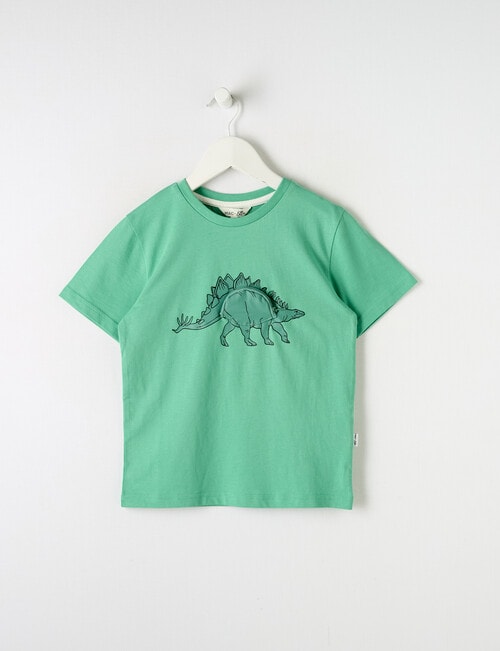 Mac & Ellie Dino Zip Pocket Short Sleeve Tee, Green product photo