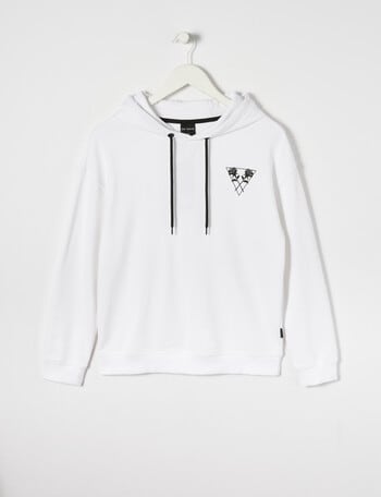 No Issue Over Sized Hoodie Rose Print, White product photo