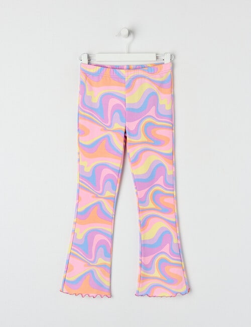 Mac & Ellie Psychadelic Waves Full Length Flare Legging, Violet product photo