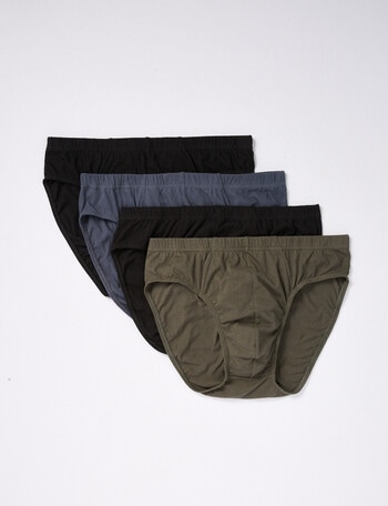 Chisel Chisel Cotton Brief, 4-Pack, Khaki, Black & Grey product photo