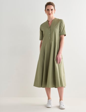 Jigsaw Cotton Shirt Dress, Sage product photo