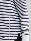 Line 7 Recess Stripe Hooded Jersey, Navy & White product photo View 06 S