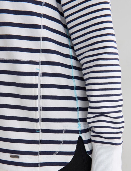 Line 7 Recess Stripe Hooded Jersey, Navy & White product photo View 06 L