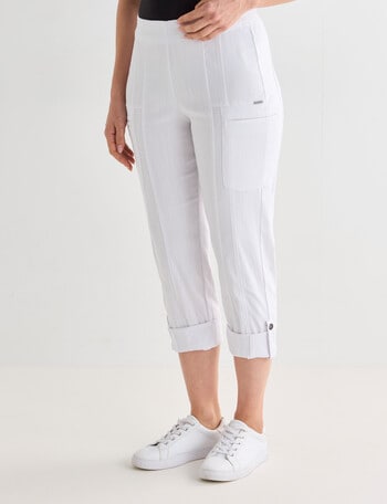 Line 7 Capri Roll Up Pant, White product photo