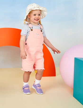 Teeny Weeny Woven Shortall & Tee Set, 2-Piece, Peach product photo