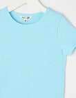 Mac & Ellie Short Sleeve Rib Tee, Ocean Blue product photo View 02 S