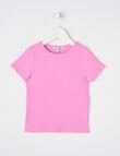 Mac & Ellie Short Sleeve Rib Tee, Bubblegum Pink product photo