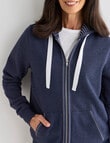 Ella J Zip Hoodie Sweatshirt, Washed Navy product photo View 04 S