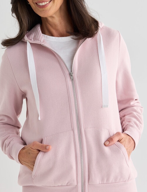 Ella J Zip Hoodie Sweatshirt, Pale Pink product photo View 05 L