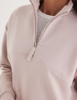 Ella J Half Zip Sweatshirt, Pale Pink product photo View 04 S