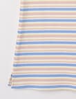 Switch Stripe Yarn Dye Rib Short Sleeve Dress, Natural & Blue product photo View 03 S