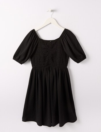 Switch Ruched Shirred Dress, Black product photo