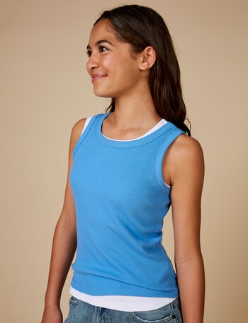 Switch Rib Singlet, Bluebell product photo