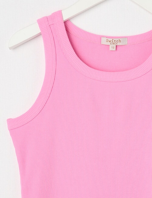 Switch Rib Singlet, Fondant Pink product photo View 02 L