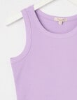 Switch Rib Singlet, Lilac product photo View 02 S