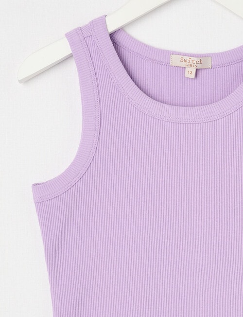 Switch Rib Singlet, Lilac product photo View 02 L