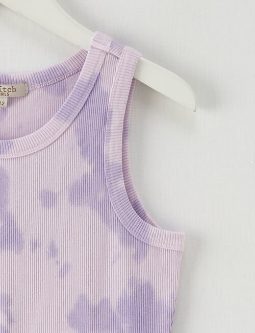 Switch Tie Dye Rib Singlet, Lilac product photo View 02 L