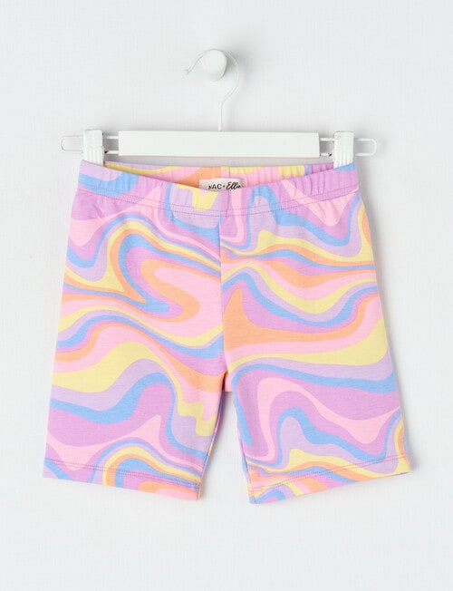 Mac & Ellie Psychedelic Waves Bike Short, Multi product photo