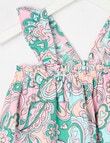 Mac & Ellie Paisley Cotton Frill Strap Top, Bubblegum product photo View 02 S