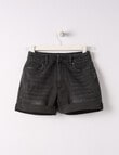 Switch High Rise Stretch Denim Short, Washed Black product photo