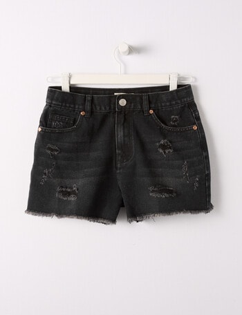 Switch Distressed Denim Short, Washed Black product photo