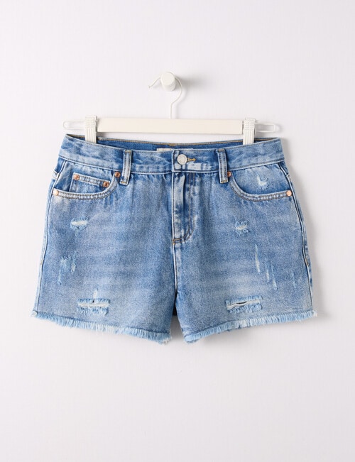 Switch Distressed Denim Short, Mid Blue product photo View 03 L