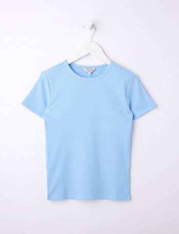 Switch Rib Short Sleeve Tee, Baby Blue product photo