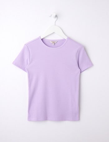 Switch Rib Short Sleeve Tee, Lilac product photo