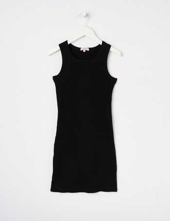 Switch Rib Singlet Dress, Black product photo