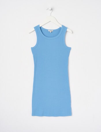 Switch Rib Singlet Dress, Bluebell product photo