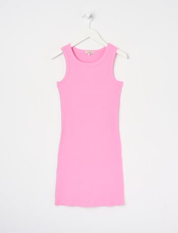 Switch Rib Singlet Dress, Fondant Pink product photo