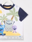 Teeny Weeny Play Time Monster Party Short-Sleeve Tee, Navy & White product photo View 03 S